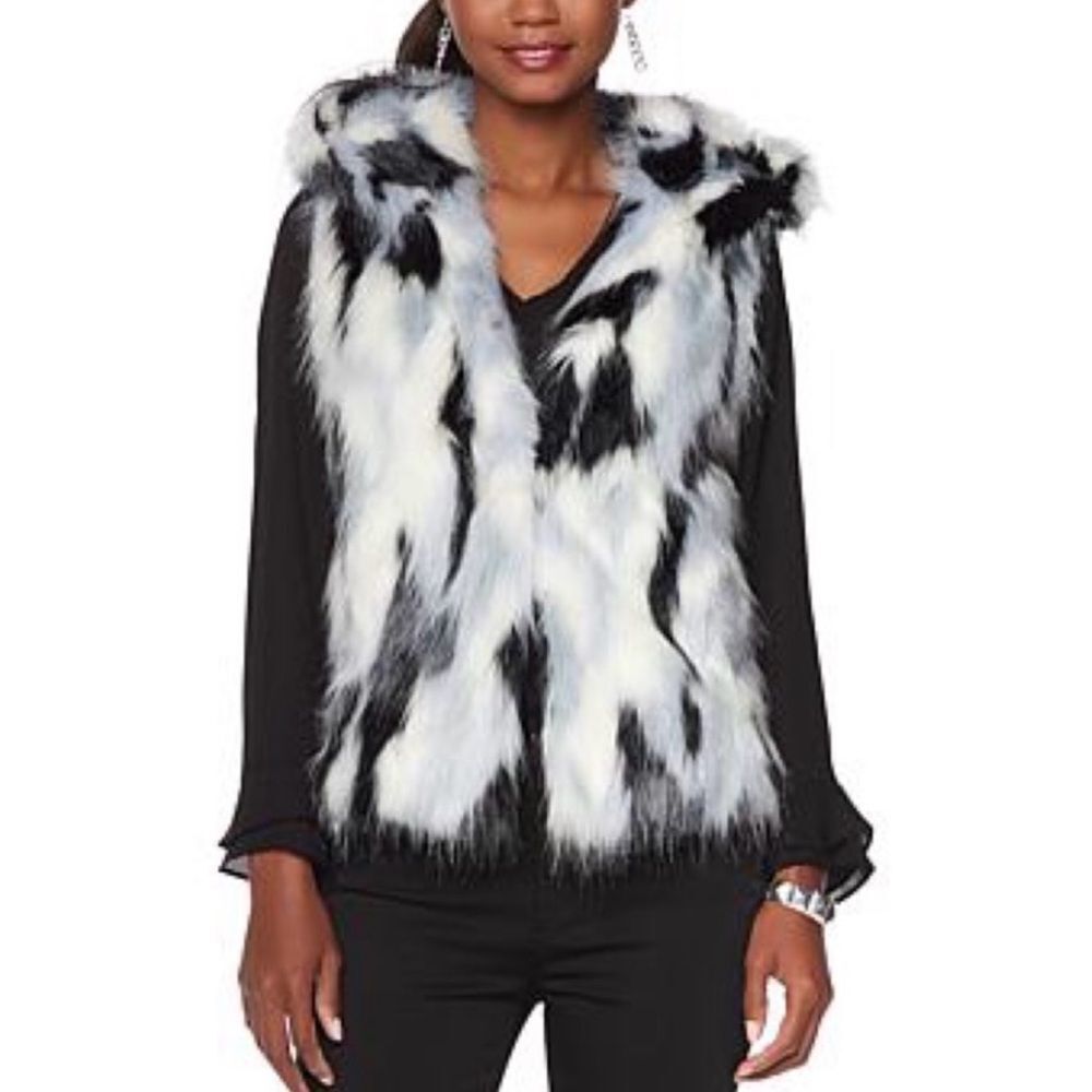 Adrienne Landau x Dreamworks Trolls Faux Fur Hooded Vest Sz M NWT